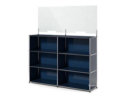 USM Haller Counter L with Security Screen Steel blue RAL 5011