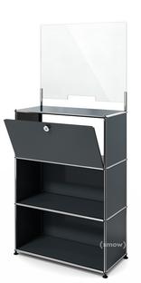 USM Haller Counter M with Security Screen and Hatch Anthracite RAL 7016|With feet