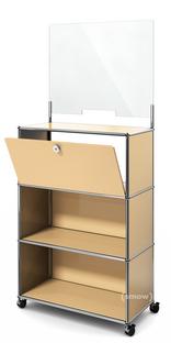 USM Haller Counter M with Security Screen and Hatch USM beige|With castors