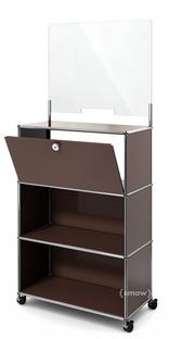 USM Haller Counter M with Security Screen and Hatch USM brown|With castors