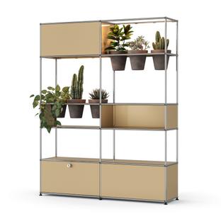 USM Haller E Plant World Room Divider USM beige|Basalt|LED lighting warm white