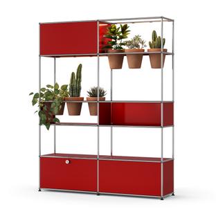 USM Haller E Plant World Room Divider USM ruby red|Terracotta|LED lighting warm white