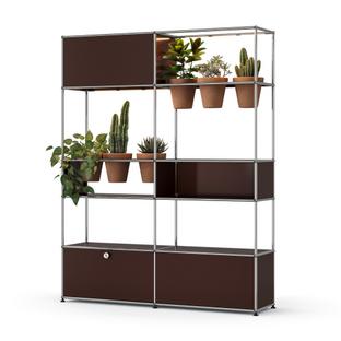 USM Haller E Plant World Room Divider USM brown|Terracotta|LED lighting warm white