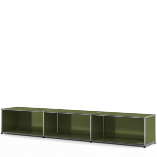 USM Haller Lowboard XL, Edition olive green, Customisable Open|35 cm