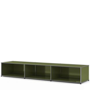USM Haller Lowboard XL, Edition olive green, Customisable Open|50 cm