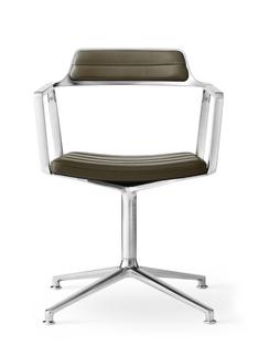 Swivel Chair Bosco green leather|Polished