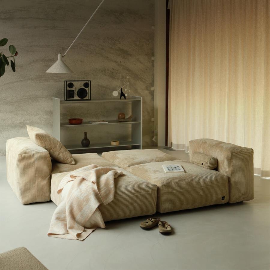 Two Seat Sofa M, Cord velours - Sand | Vetsak | Sofa