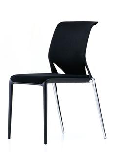 MedaSlim Without armrests|Base chrome-plated aluminium (stackable)|Seat Nova, back Netline|Nero|Nero