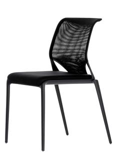 MedaSlim Without armrests|Base powder-coated (non-stackable)|Seat Nova, back Netline|Nero|Nero