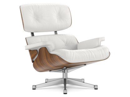 Lounge Chair Walnut with black pigmentation|Leather Premium F snow|89 cm|Aluminium polished