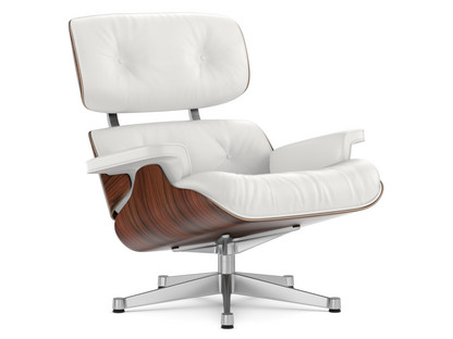 Lounge Chair Santos Palisander|Leather Premium F snow|84 cm - Original height 1956|Aluminium polished