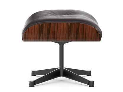 Lounge Chair Ottoman Santos Palisander|Leather Premium F chocolate|Aluminium polished, sides black