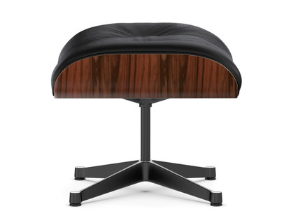 Lounge Chair Ottoman Santos Palisander|Leather Premium F nero|Aluminium polished, sides black