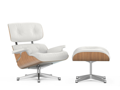 vitra lounge chair ottoman white version walnut with white