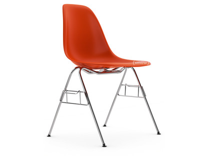 Eames Plastic Side Chair RE DSS Red (poppy red)|Without upholstery|Without upholstery|With linking element (DSS)