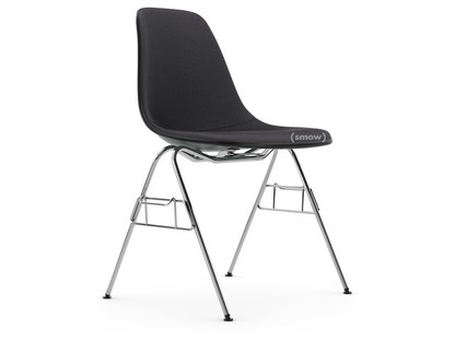 Eames Plastic Side Chair RE DSS Granite grey|With full upholstery|Dark grey|With linking element (DSS)