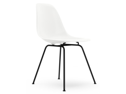 Eames Plastic Side Chair DSX White|Without upholstery|Without upholstery|Standard version - 43 cm|Coated basic dark
