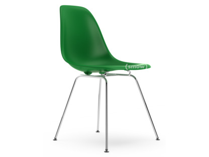 Eames Plastic Side Chair DSX Green|Without upholstery|Without upholstery|Standard version - 43 cm|Chrome-plated