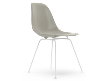 Eames Plastic Side Chair RE DSX Pebble|Without upholstery|Without upholstery|Standard version - 43 cm|Coated white