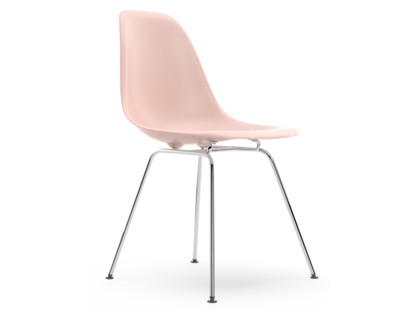 Eames Plastic Side Chair RE DSX Pale rose|Without upholstery|Without upholstery|Standard version - 43 cm|Chrome-plated