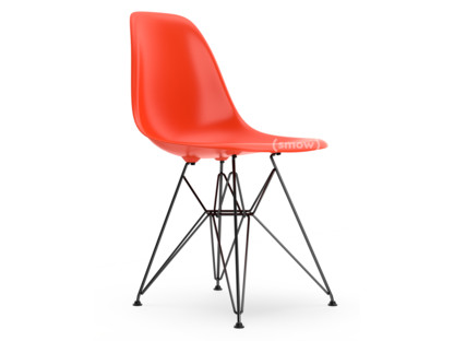 Eames Plastic Side Chair RE DSR Red (poppy red)|Without upholstery|Without upholstery|Standard version - 43 cm|Coated basic dark
