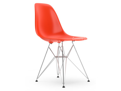 Eames Plastic Side Chair RE DSR Red (poppy red)|Without upholstery|Without upholstery|Standard version - 43 cm|Chrome-plated