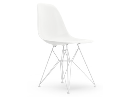 Eames Plastic Side Chair RE DSR White|Without upholstery|Without upholstery|Standard version - 43 cm|Coated white