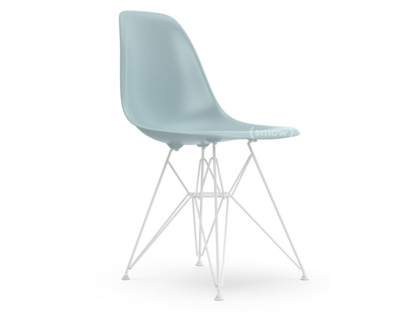 Eames Plastic Side Chair RE DSR Ice grey|Without upholstery|Without upholstery|Standard version - 43 cm|Coated white