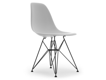 Eames Plastic Side Chair RE DSR Cotton white|Without upholstery|Without upholstery|Standard version - 43 cm|Coated basic dark