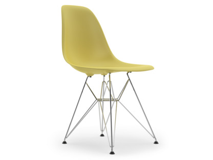 Eames Plastic Side Chair RE DSR Citron|Without upholstery|Without upholstery|Standard version - 43 cm|Chrome-plated