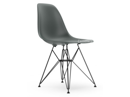 Eames Plastic Side Chair RE DSR Granite grey|Without upholstery|Without upholstery|Standard version - 43 cm|Coated basic dark
