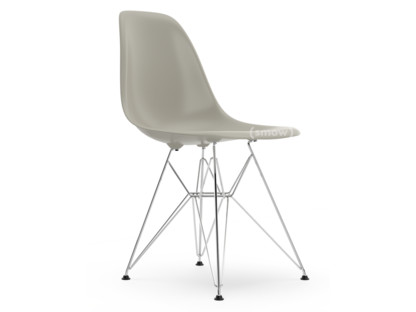 Eames Plastic Side Chair RE DSR Pebble|Without upholstery|Without upholstery|Standard version - 43 cm|Chrome-plated