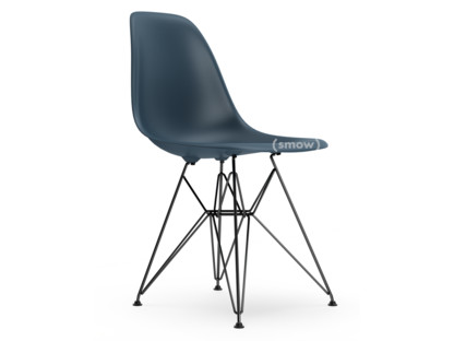 Eames Plastic Side Chair RE DSR Sea blue|Without upholstery|Without upholstery|Standard version - 43 cm|Coated basic dark
