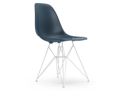Eames Plastic Side Chair RE DSR Sea blue|Without upholstery|Without upholstery|Standard version - 43 cm|Coated white