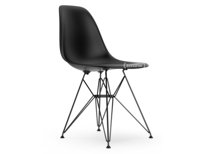 Eames Plastic Side Chair RE DSR Deep black|Without upholstery|Without upholstery|Standard version - 43 cm|Coated basic dark
