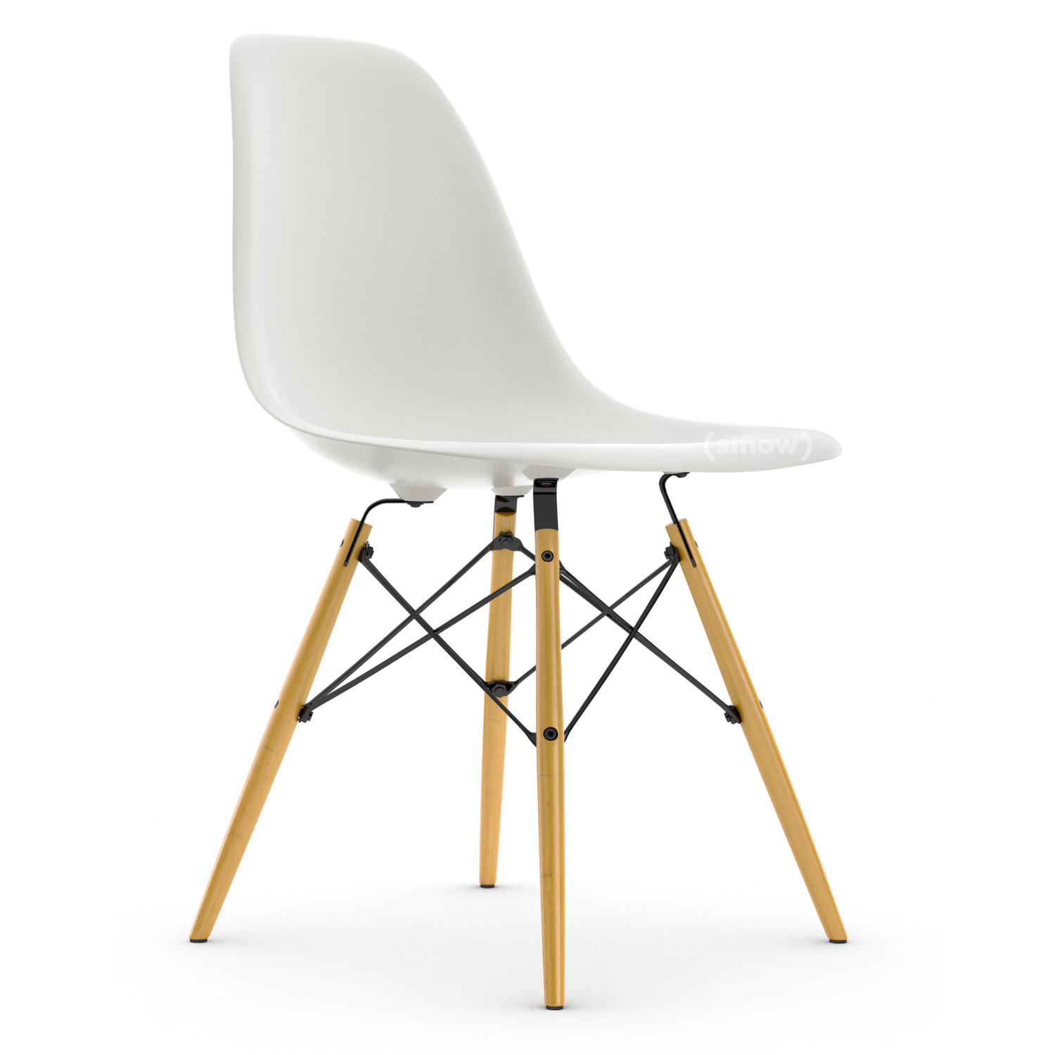 Vitra Eames Plastic Side Chair Dsw White Without Upholstery Without Upholstery Standard Version 43 Cm Yellowish Maple By Charles Ray Eames 1950 Designer Furniture By Smow Com