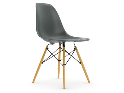 Eames Plastic Side Chair RE DSW Granite grey|Without upholstery|Without upholstery|Standard version - 43 cm|Yellowish maple