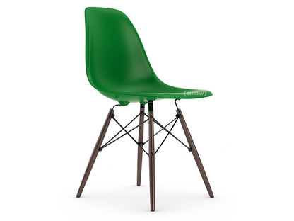 Eames Plastic Side Chair RE DSW Green|Without upholstery|Without upholstery|Standard version - 43 cm|Dark maple