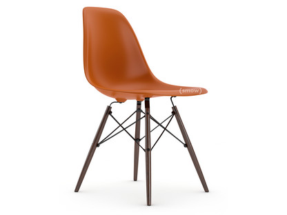 Eames Plastic Side Chair RE DSW Rusty orange|Without upholstery|Without upholstery|Standard version - 43 cm|Dark maple