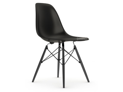 Eames Plastic Side Chair RE DSW Deep black|Without upholstery|Without upholstery|Standard version - 43 cm|Black maple