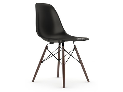 Eames Plastic Side Chair RE DSW Deep black|Without upholstery|Without upholstery|Standard version - 43 cm|Dark maple