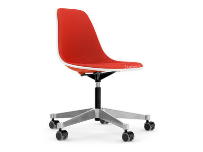Eames Plastic Side Chair RE PSCC Poppy red RE|With full upholstery|Coral / poppy red 