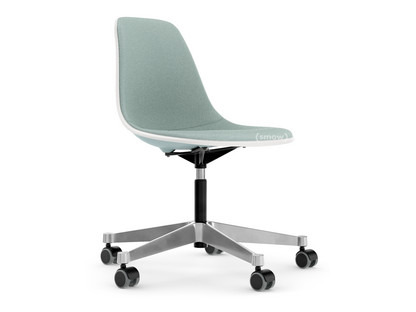 Eames Plastic Side Chair RE PSCC Ice grey RE|With full upholstery|Ice blue / ivory