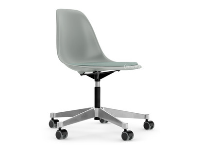 Eames Plastic Side Chair PSCC Light grey|With seat upholstery|Ice blue / ivory