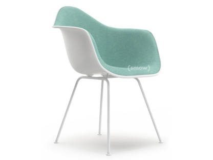 Vitra Eames Plastic Armchair Dax White, Eames Molded Plastic Armchair With Seat Pad
