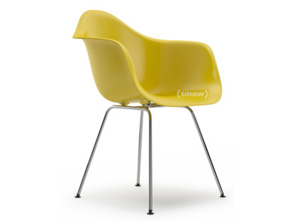 Eames Plastic Armchair RE DAX Mustard|Without upholstery|Without upholstery|Standard version - 43 cm|Chrome-plated