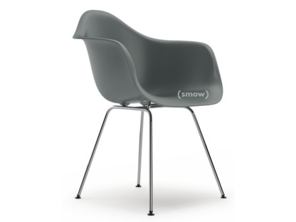 Eames Plastic Armchair RE DAX Granite grey|Without upholstery|Without upholstery|Standard version - 43 cm|Chrome-plated