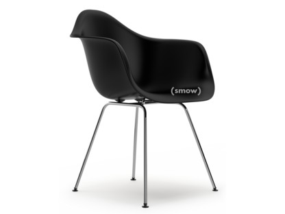 Eames Plastic Armchair RE DAX Deep black|Without upholstery|Without upholstery|Standard version - 43 cm|Chrome-plated