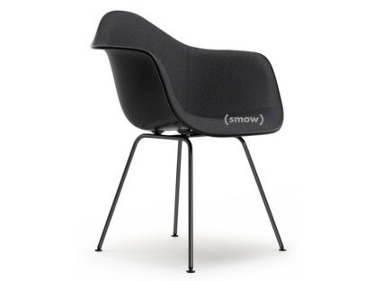 Eames Plastic Armchair RE DAX Deep black|With full upholstery|Dark grey|Standard version - 43 cm|Coated basic dark