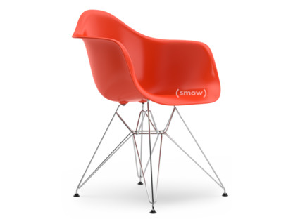 Eames Plastic Armchair RE DAR Red (poppy red)|Without upholstery|Without upholstery|Standard version - 43 cm|Chrome-plated